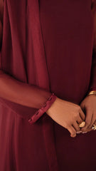 Luxury Pret Solid Chiffon Stitched 3 Piece