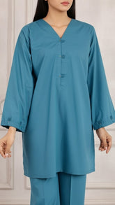 Solid Easy Care Weave Stitched 2 Piece (Shirt/Trouser)