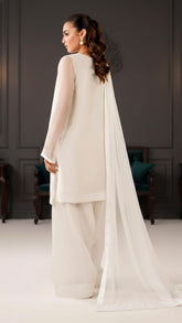 Luxury Pret Solid Chiffon Stitched 3 Piece