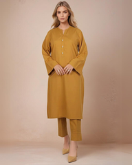 Solid Cotton Stitched 2 Pcs