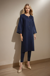 Solid Cambric Stitched 2 Pcs