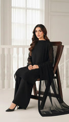 Luxury Pret Solid Chiffon Stitched 3 Piece