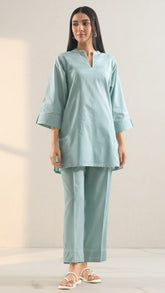 Solid Cotton Stitched 2 Pcs