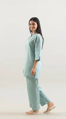 Solid Cotton Stitched 2 Pcs