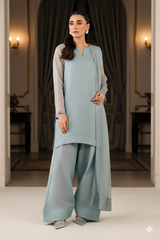 Luxury Pret Solid Chiffon Stitched 3 Piece