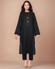 Solid Cambric Stitched 2 Pcs