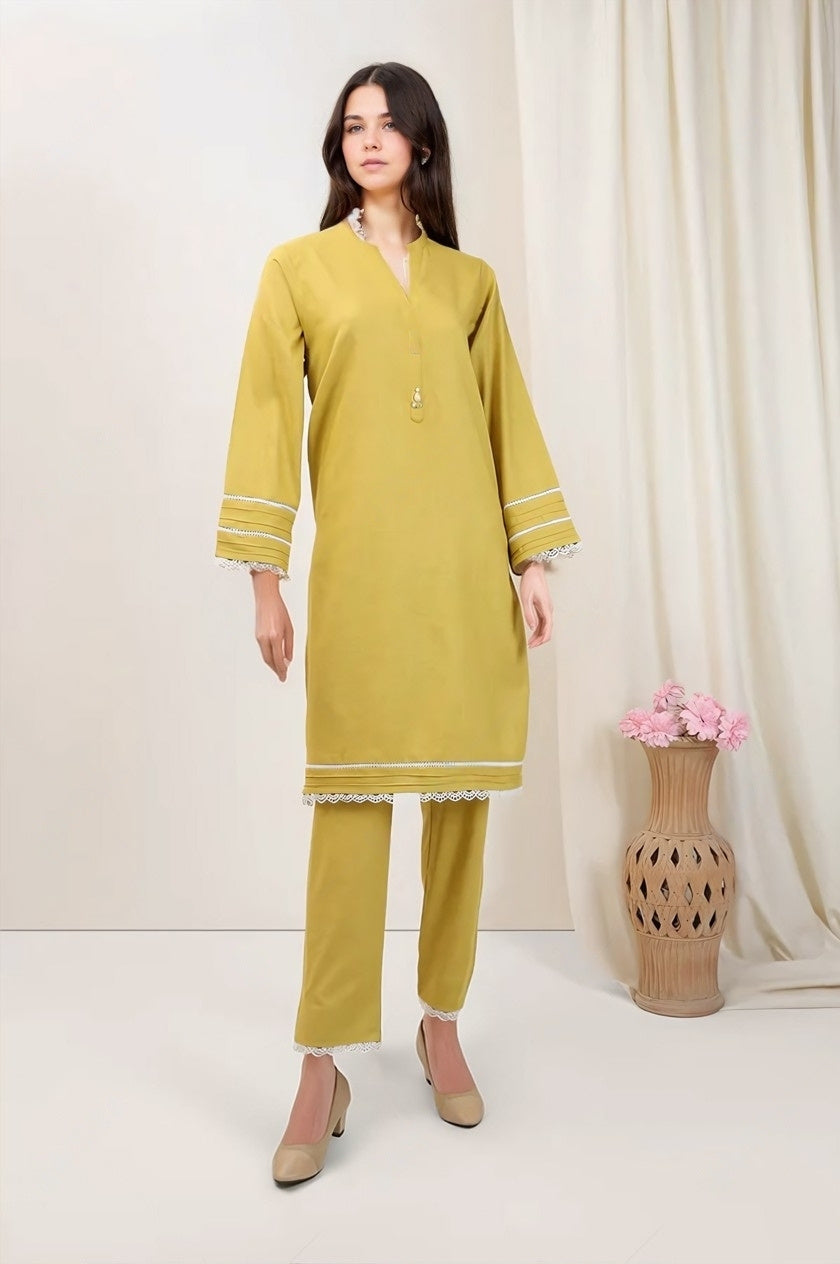 Solid Lawn Stitched 2 Pcs