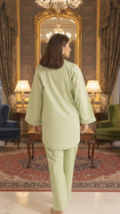 Solid Cotton Stitched 2 Piece (Shirt/Trouser)