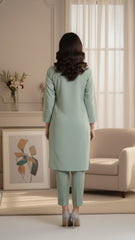 Solid Cotton Stitched Shirt/Trouser 2 Piece