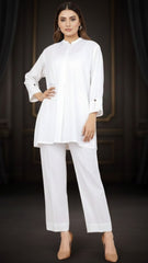 Solid Cambric Stitched Shirt/Trouser 2 Piece