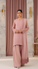 Luxury Pret Solid Chiffon Stitched 3 Piece