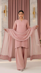 Luxury Pret Solid Chiffon Stitched 3 Piece