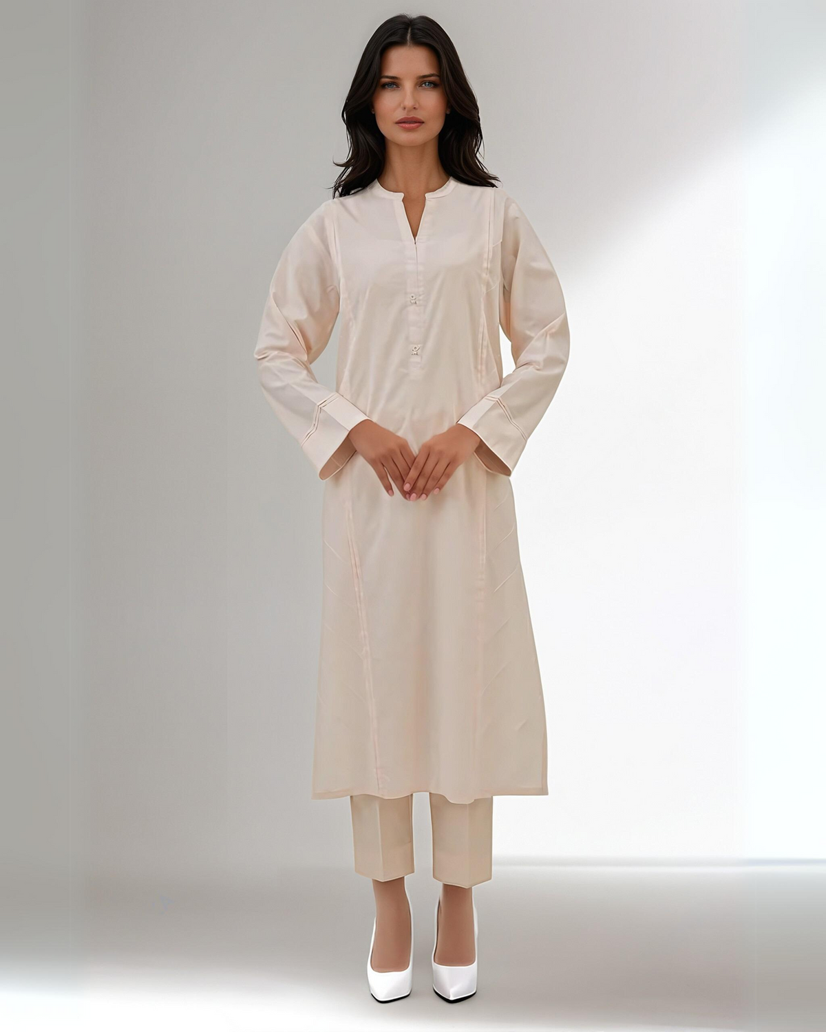 Solid Cotton Stitched 2 Pcs