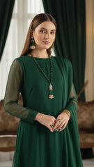 Long Panel Frock – 3 Piece Chiffon Stitched Set