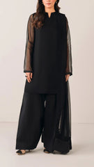 Luxury Pret Solid Chiffon Stitched 3 Piece
