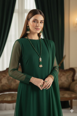 Long Panel Frock – 3 Piece Chiffon Stitched Set